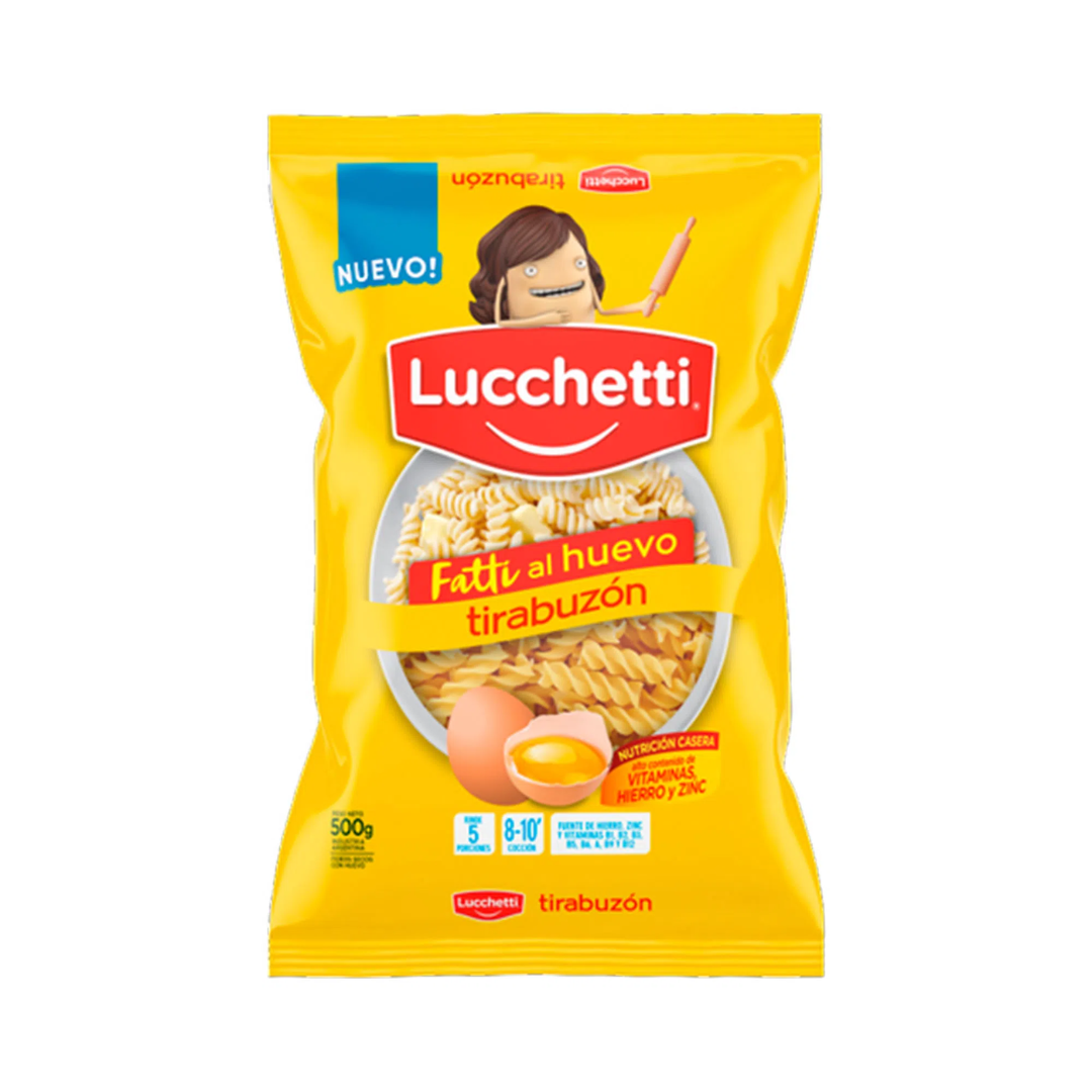 Fideos Lucchetti Fatti Tirabuzón al Huevo 500g