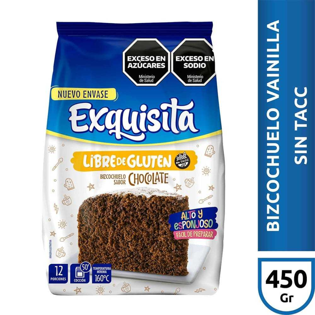 Bizcochuelo Exquisita Libre de Gluten Chocolate 450g