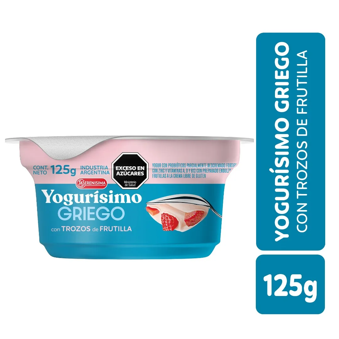 Yogur Griego Con Frutilla Yogurísimo 125g