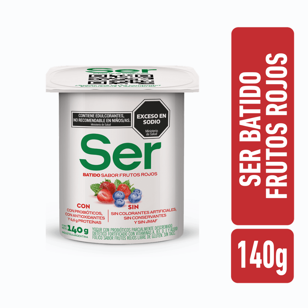 Yogur Ser Descremado Batido Frutos Rojos 140g