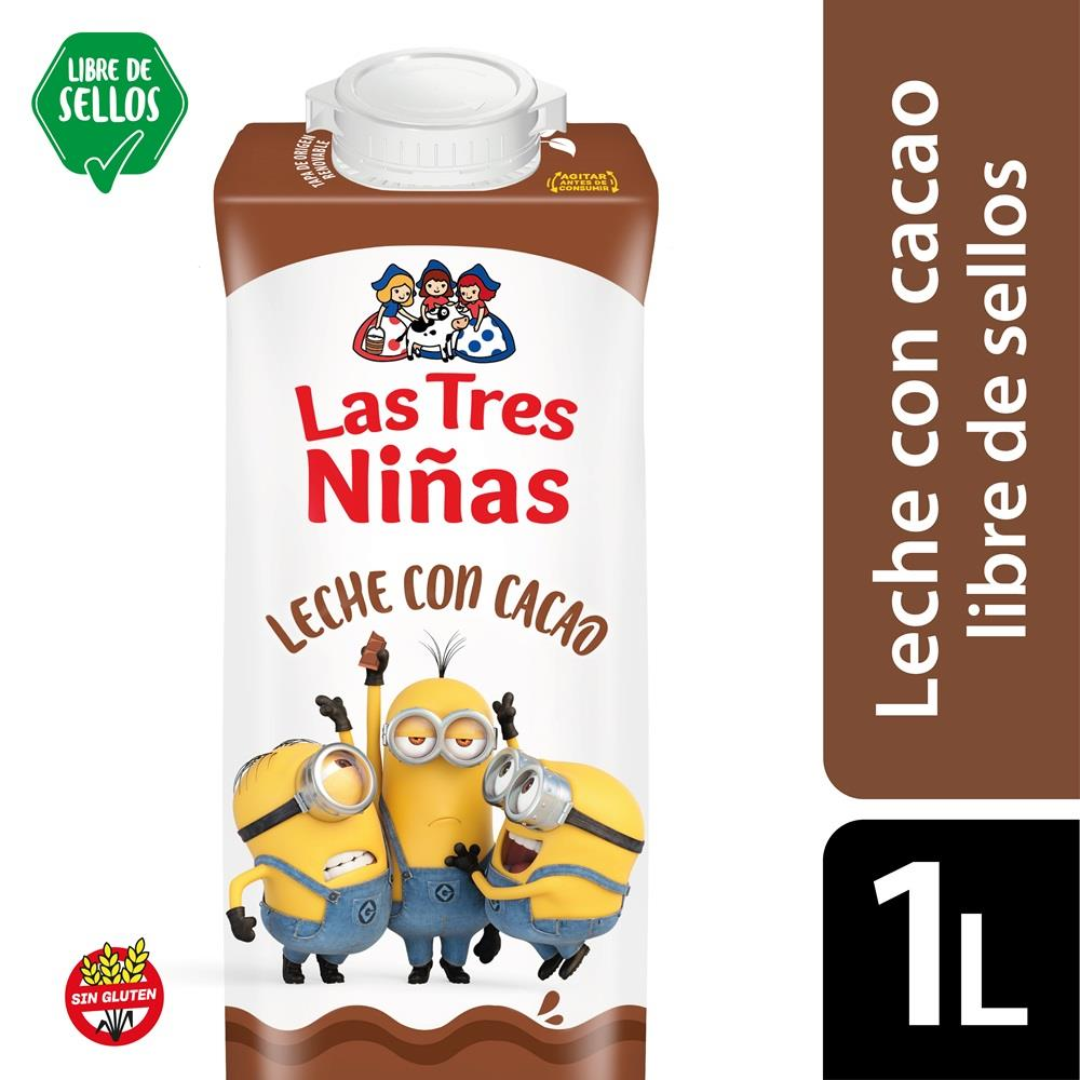 Leche Chocolatada Leche Con Cacao Tres Niñas 1Lt