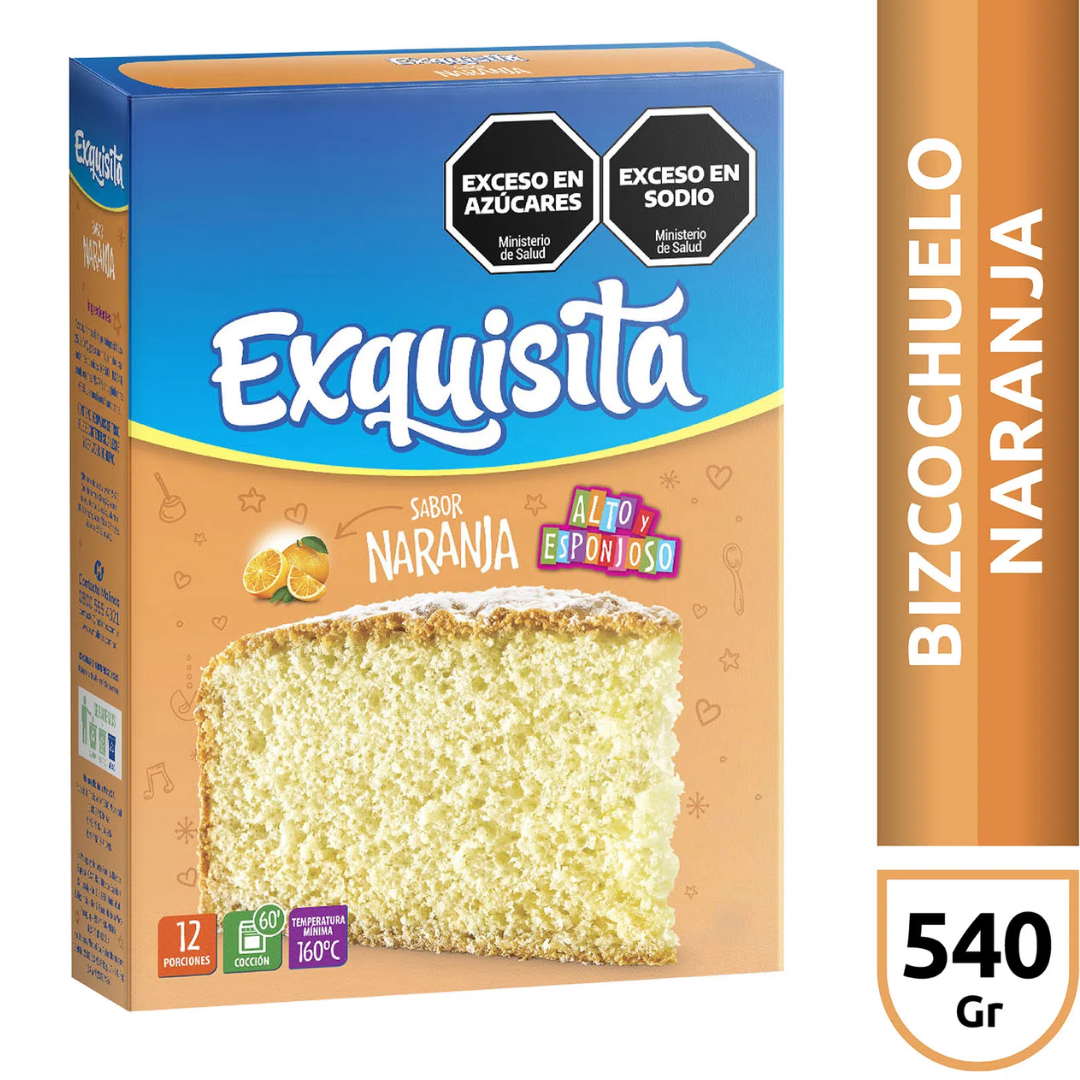 Exquisita Premezcla de Bizcochuelo de Naranja 540g