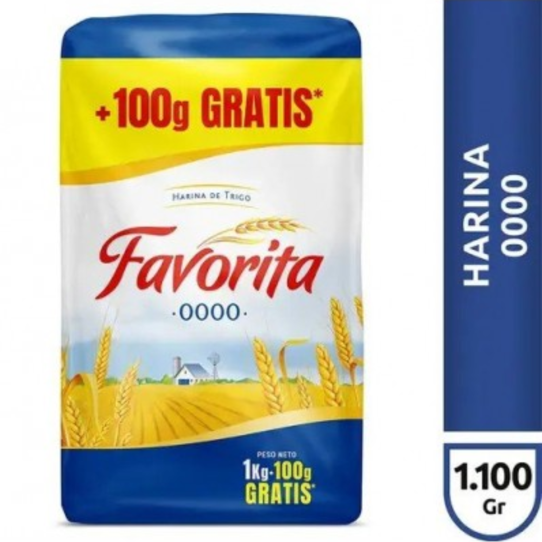Harina Favorita 0000 1Kg + 100g
