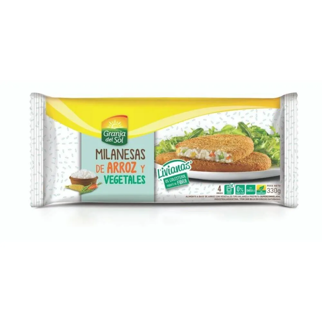 Milanesa de Arroz y Vegetales Granja del Sol 4Un 330g