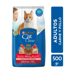 Alimento Para Gatos Adultos Carne Y Pollo Cat Chow Bsa 500gr