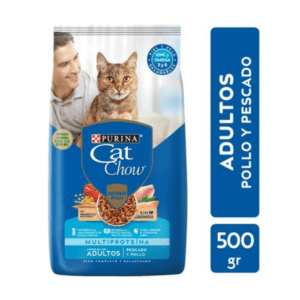Alimento Para Gatos Adultos Sabor Pescado Y Pollo Cat Chow Bsa 500gr
